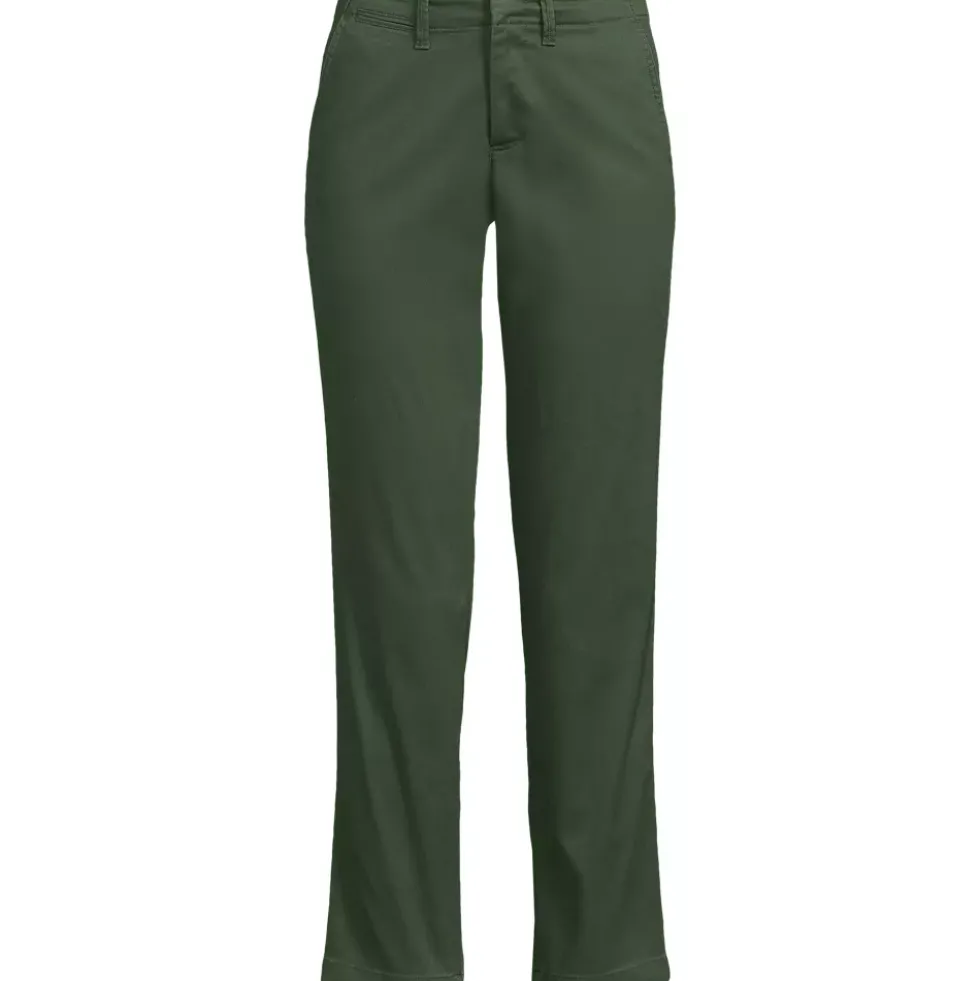 Women's Mid Rise Classic Straight Leg Chino Ankle Pants