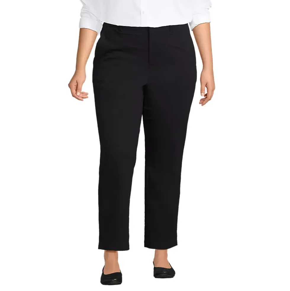 Women's Mid Rise Classic Straight Leg Chino Ankle Pants