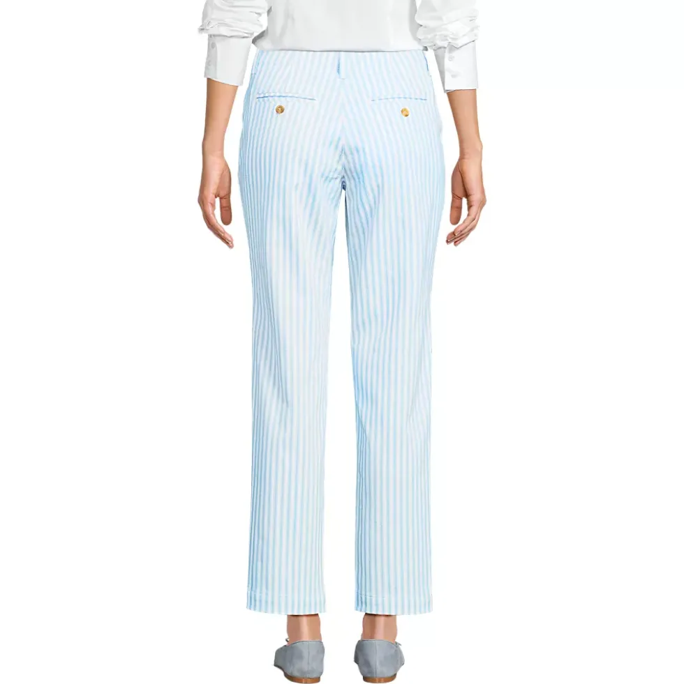 Women's Mid Rise Classic Straight Leg Chino Ankle Pants