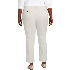 Women's Mid Rise Classic Straight Leg Chino Ankle Pants