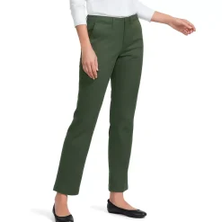 Women's Mid Rise Classic Straight Leg Chino Ankle Pants