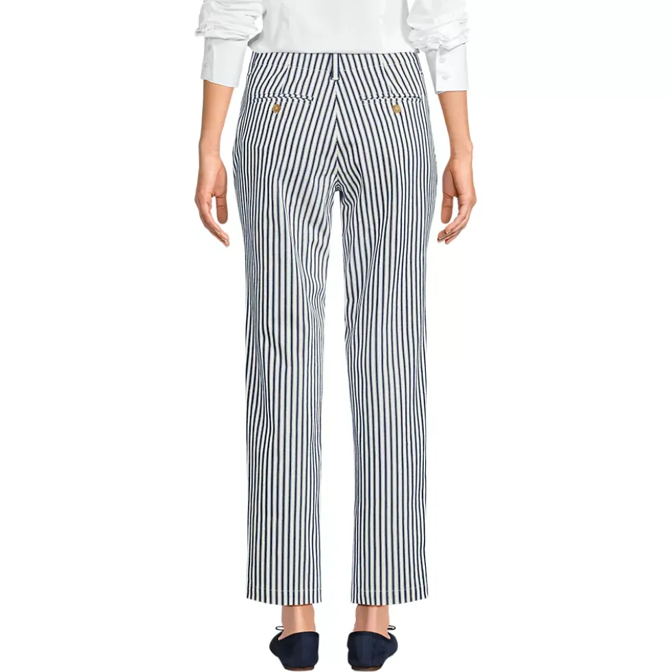 Women's Mid Rise Classic Straight Leg Chino Ankle Pants