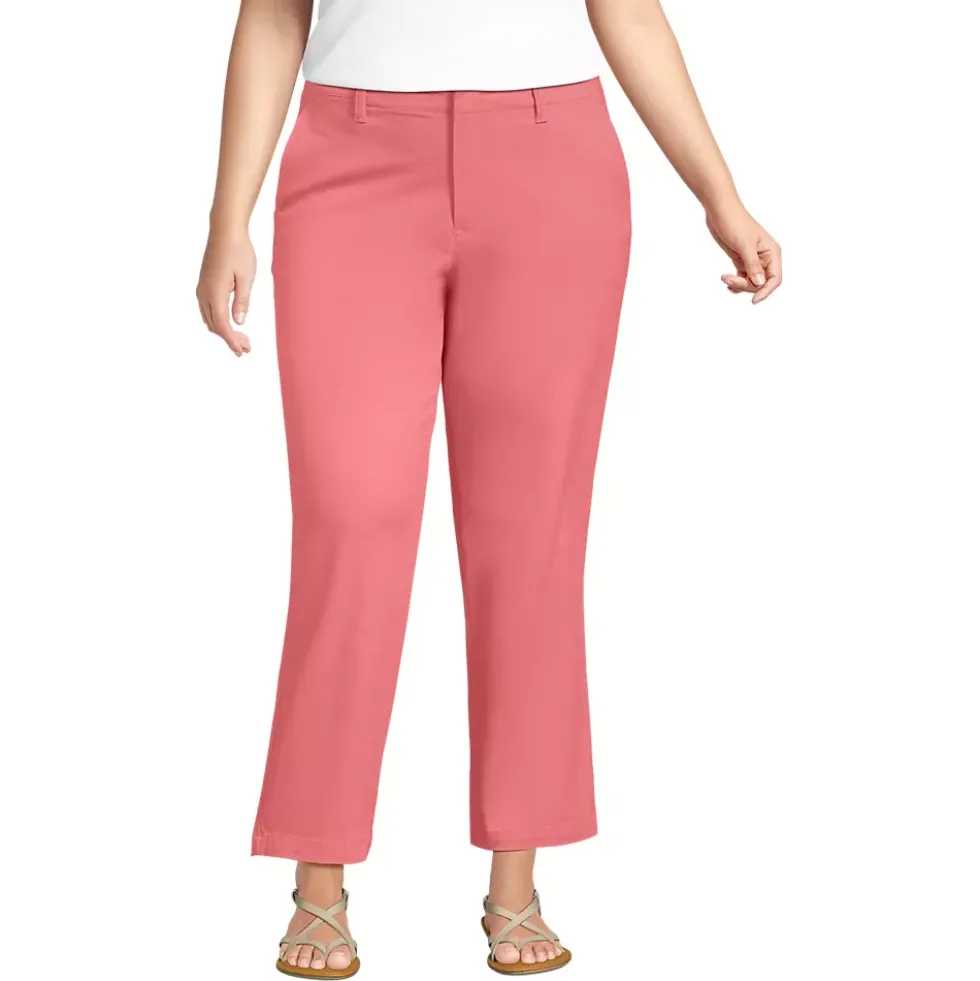 Women's Mid Rise Classic Straight Leg Chino Ankle Pants