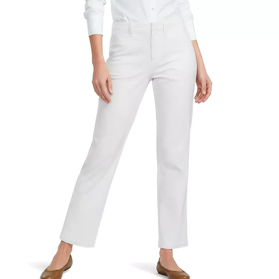 Women's Mid Rise Classic Straight Leg Chino Ankle Pants