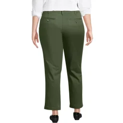 Women's Mid Rise Classic Straight Leg Chino Ankle Pants