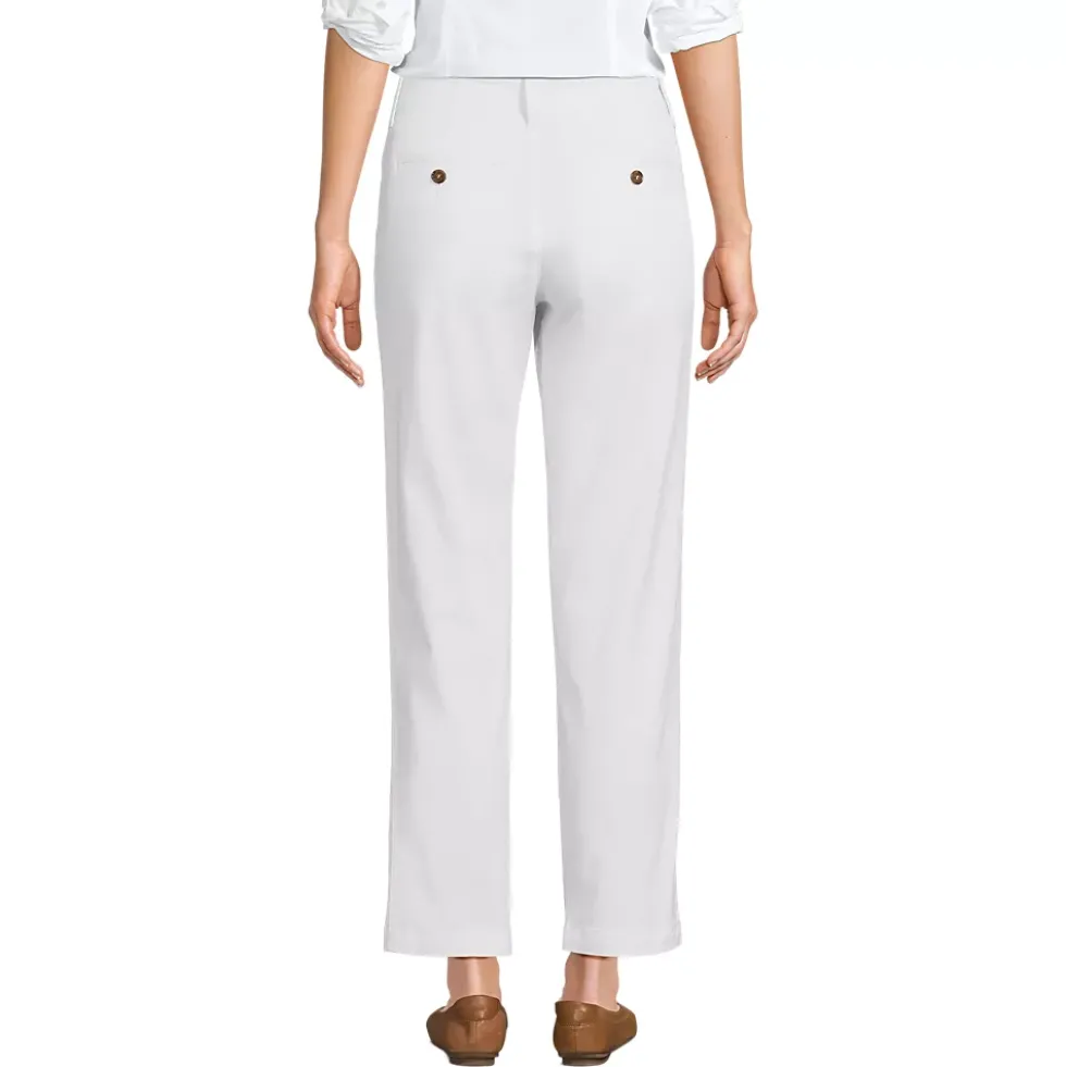 Women's Mid Rise Classic Straight Leg Chino Ankle Pants