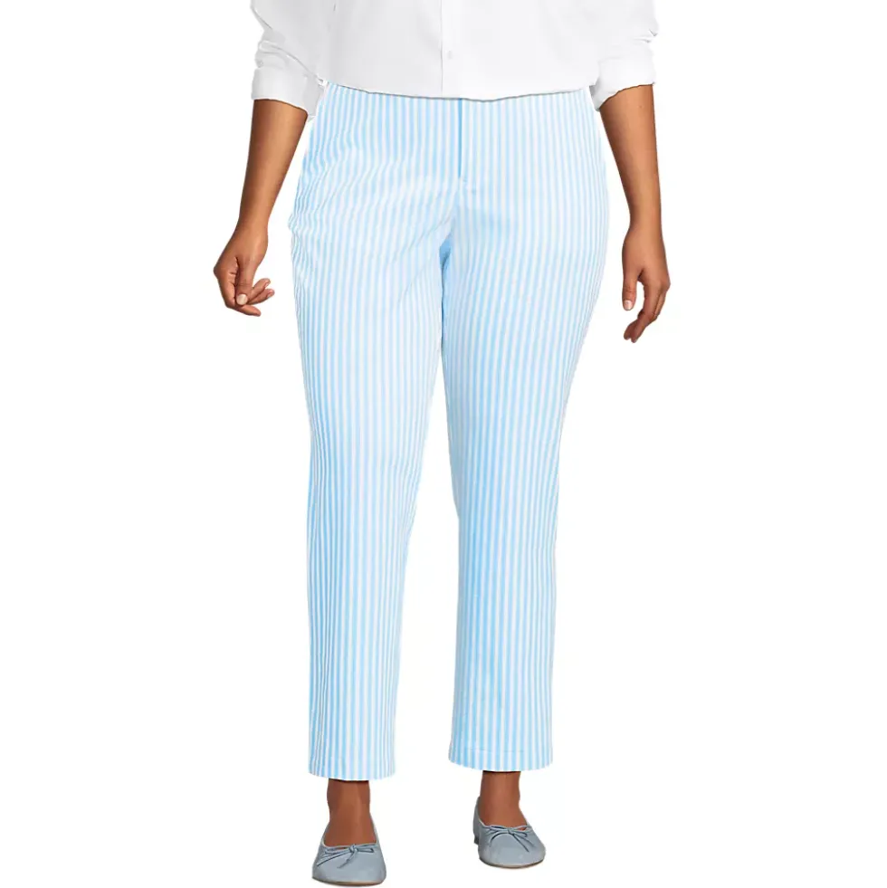 Women's Mid Rise Classic Straight Leg Chino Ankle Pants