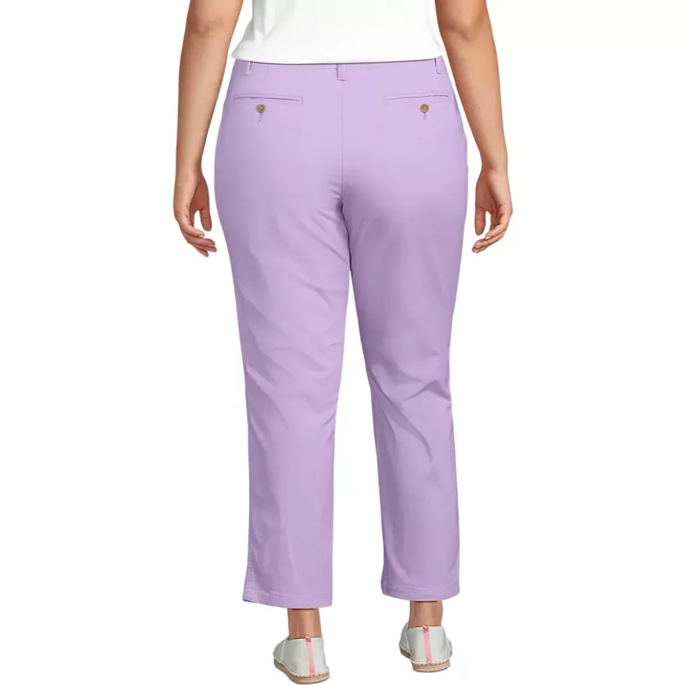 Women's Mid Rise Classic Straight Leg Chino Ankle Pants