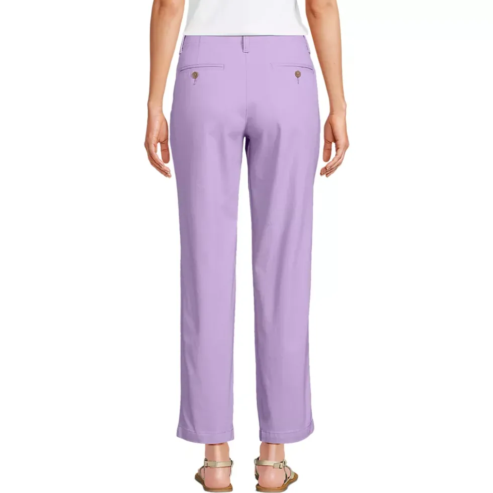 Women's Mid Rise Classic Straight Leg Chino Ankle Pants