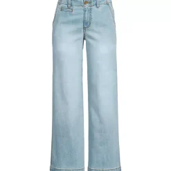 Women's Mid Rise Denim Wide Leg Ankle Jeans