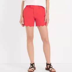 Women's Mid Rise Scallop Hem 5" Chino Shorts