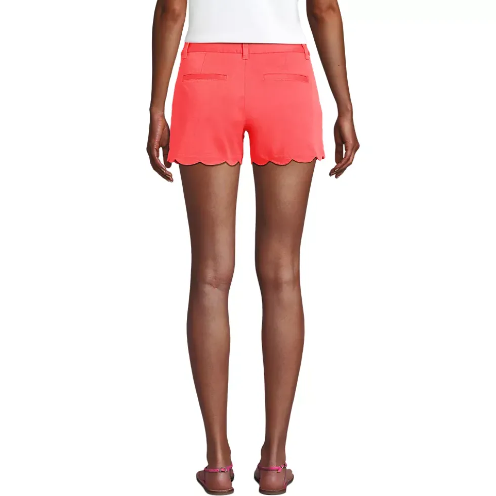 Women's Mid Rise Scallop Hem 5" Chino Shorts