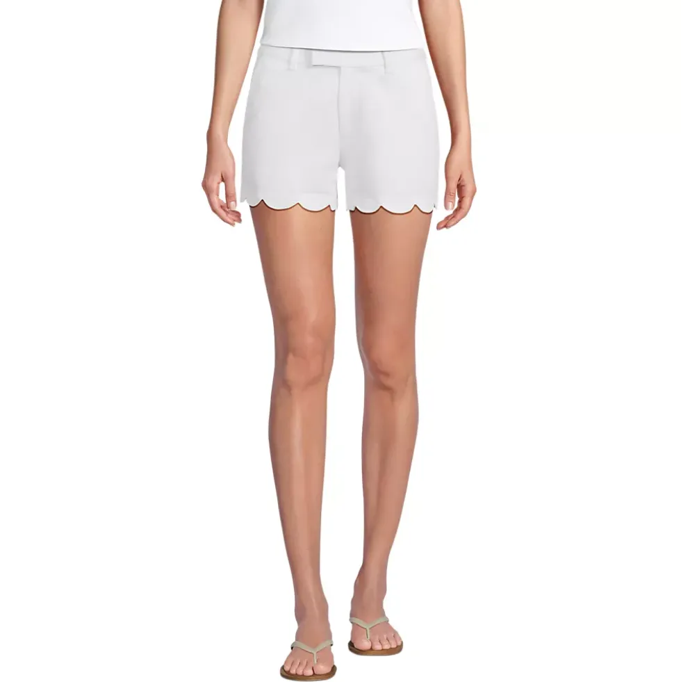 Women's Mid Rise Scallop Hem 5" Chino Shorts