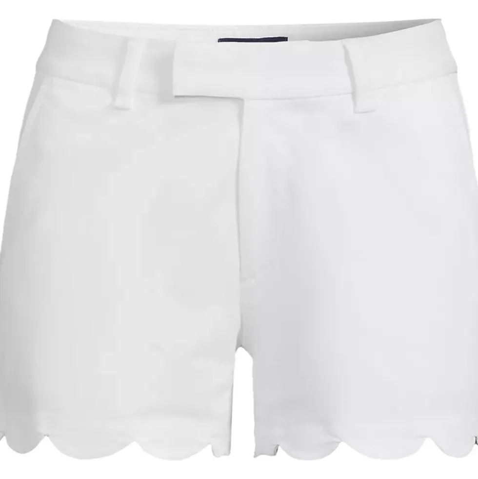 Women's Mid Rise Scallop Hem 5" Chino Shorts