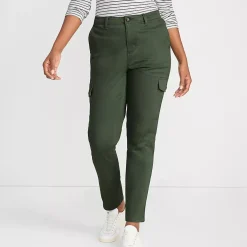 Women's Mid Rise Slim Cargo Chino Pants