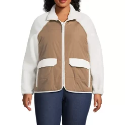 Women's Mixed Media Sherpa Fleece Jacket