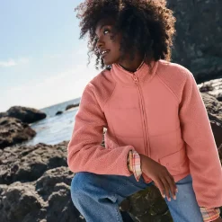 Women's Mixed Media Sherpa Fleece Jacket