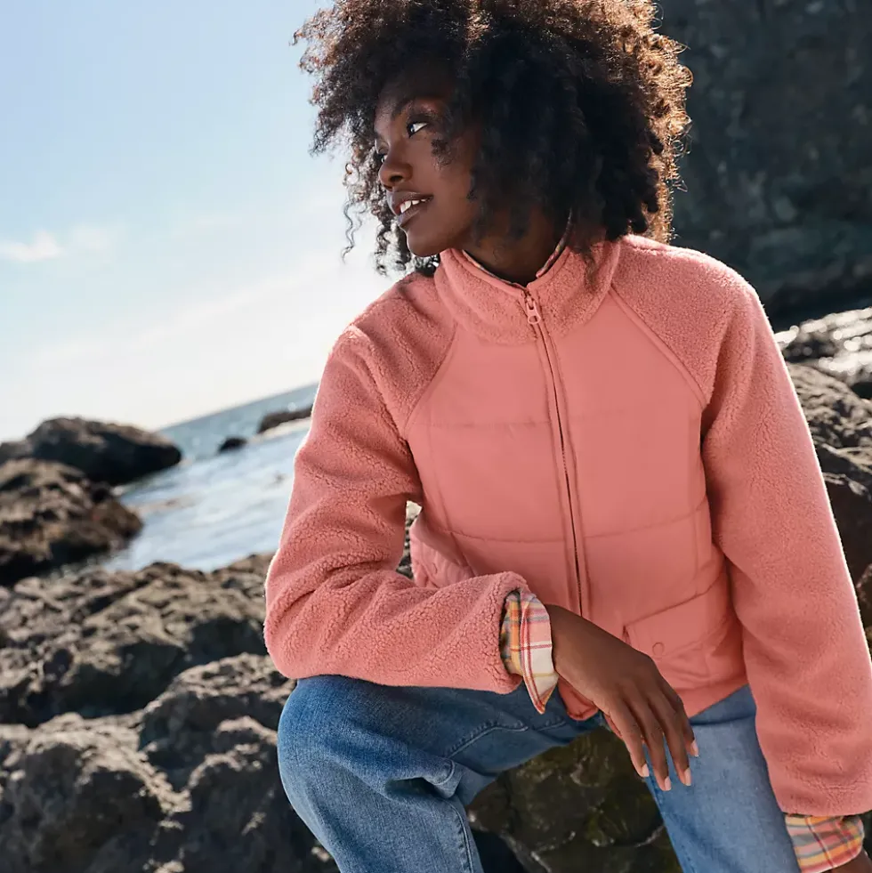 Women's Mixed Media Sherpa Fleece Jacket
