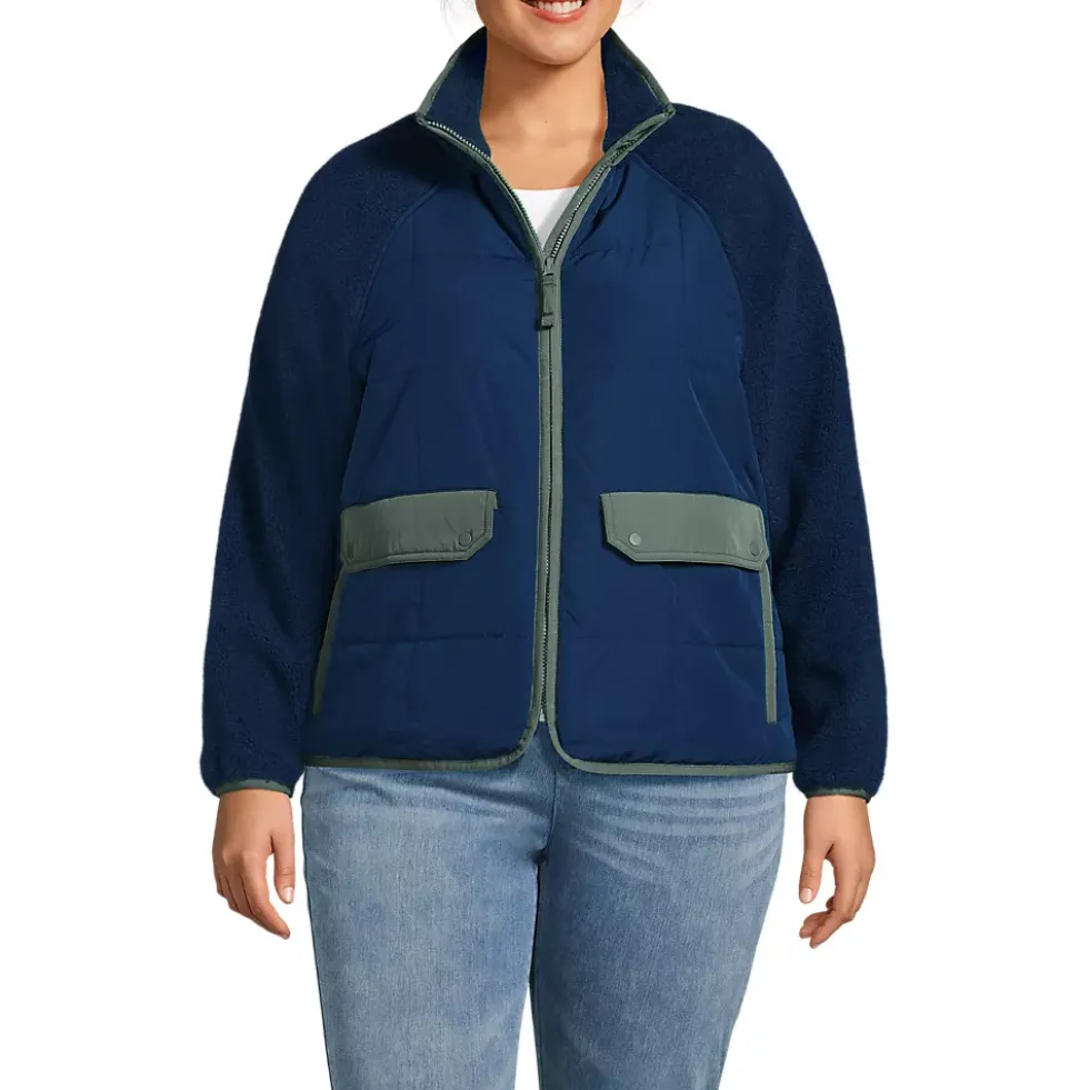 Women's Mixed Media Sherpa Fleece Jacket