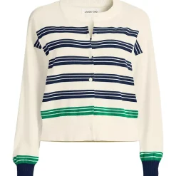 Women's Modern Length Fine Gauge Crew Neck Cardigan Sweater