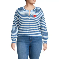 Women's Modern Length Fine Gauge Crew Neck Cardigan Sweater