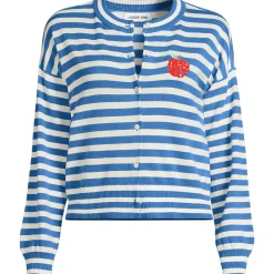 Women's Modern Length Fine Gauge Crew Neck Cardigan Sweater