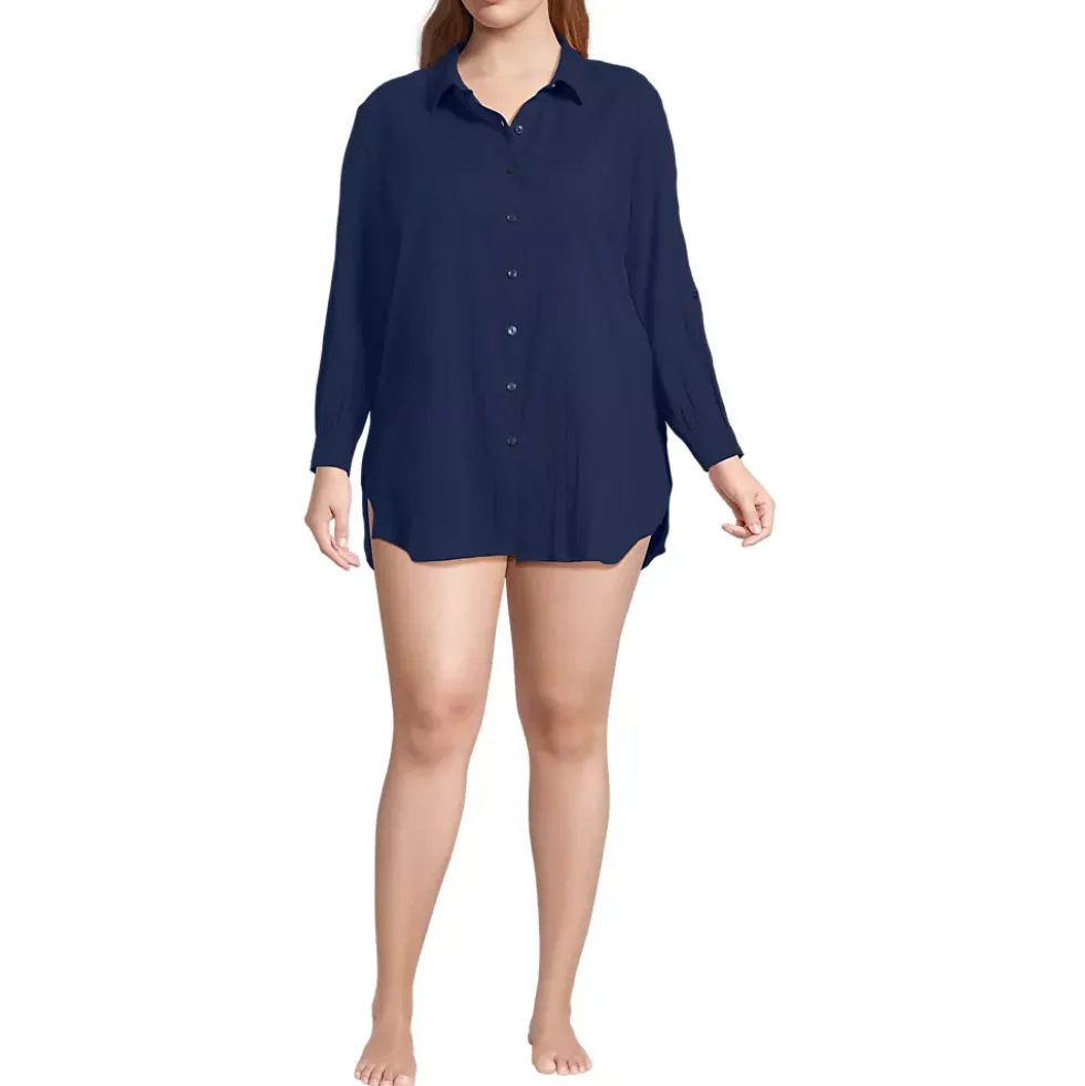 Women's New Button-Up Shirt Cover-Up Dress