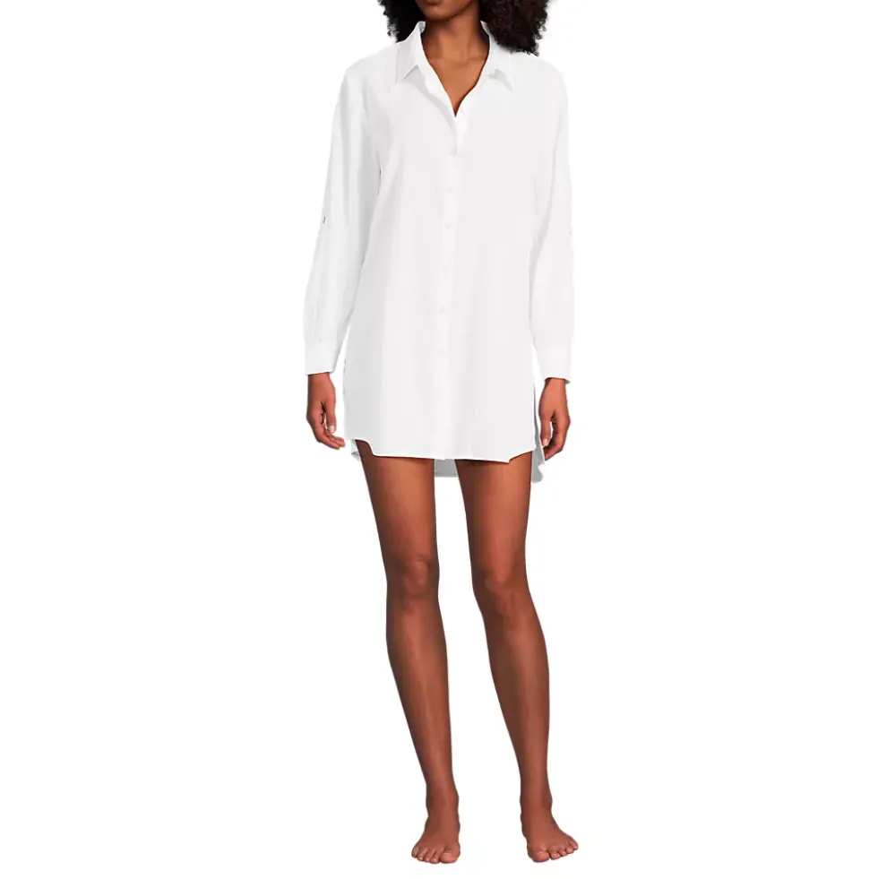 Women's New Button-Up Shirt Cover-Up Dress
