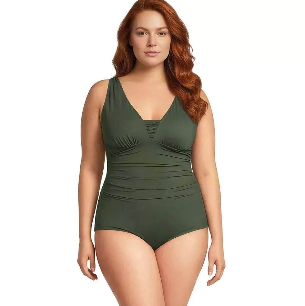 Women's New SlenderSuit Grecian Adjustable Low Leg One Piece