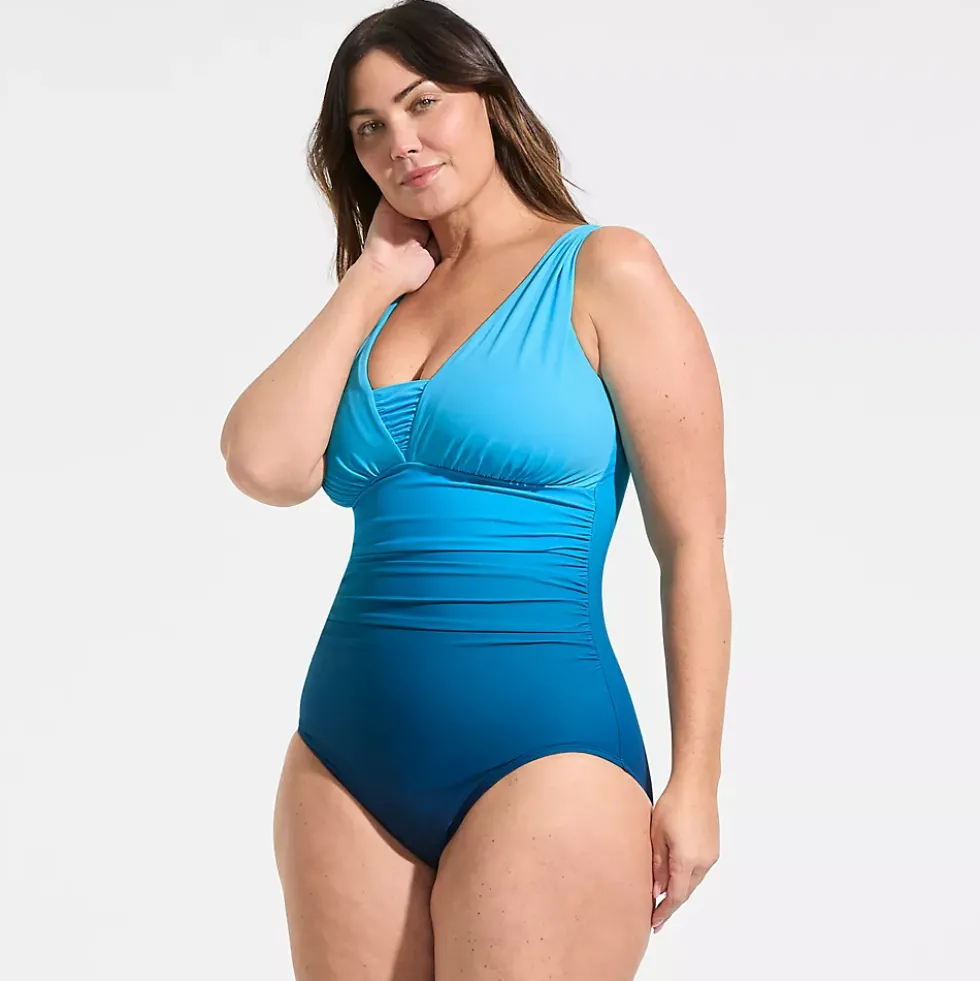 Women's New SlenderSuit Grecian Adjustable Low Leg One Piece