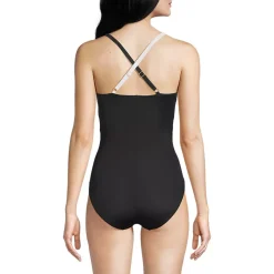 Women's New SlenderSuit Pleated Low Leg One Piece Swimsuit