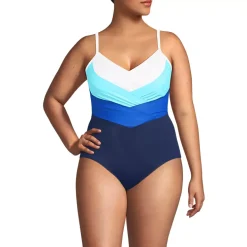 Women's New SlenderSuit Pleated Low Leg One Piece Swimsuit