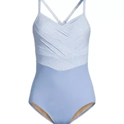 Women's New SlenderSuit Pleated Low Leg One Piece Swimsuit