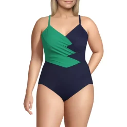 Women's New SlenderSuit Pleated Low Leg One Piece Swimsuit