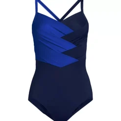 Women's New SlenderSuit Pleated Low Leg One Piece Swimsuit