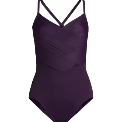 Women's New SlenderSuit Pleated Low Leg One Piece Swimsuit