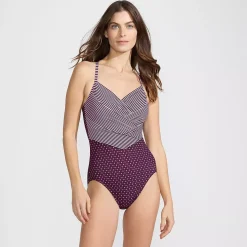 Women's New SlenderSuit Pleated Low Leg One Piece Swimsuit