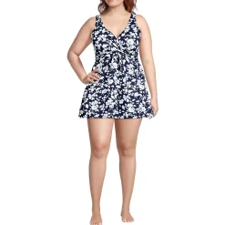 Women's New SlenderSuit Wrap Swim Dress Swimsuit Print