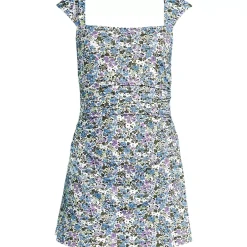 Women's NEW Smoothing Square Neck Ruched Swim Dress Swimsuit