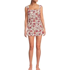 Women's NEW Smoothing Square Neck Ruched Swim Dress Swimsuit