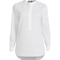 Women's No Iron Banded Collar Popover Shirt