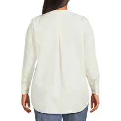 Women's No Iron Banded Collar Popover Shirt