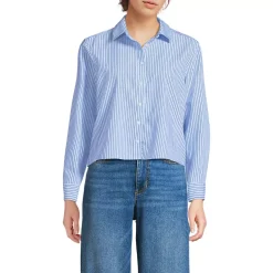 Women's No Iron Boxy Cropped Shirt