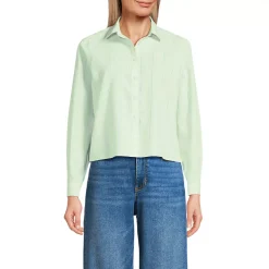 Women's No Iron Boxy Cropped Shirt