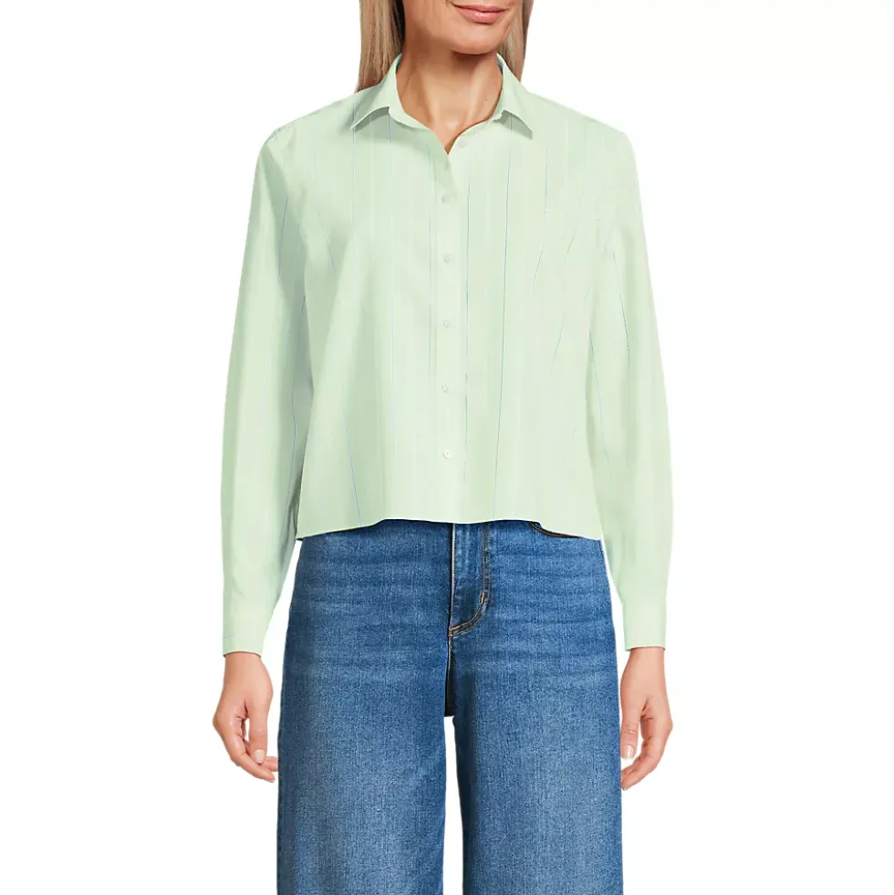 Women's No Iron Boxy Cropped Shirt
