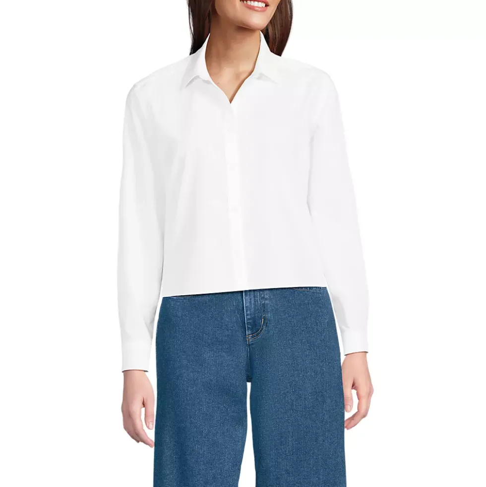 Women's No Iron Boxy Cropped Shirt