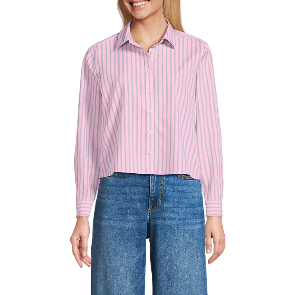 Women's No Iron Boxy Cropped Shirt