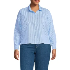 Women's No Iron Boxy Cropped Shirt