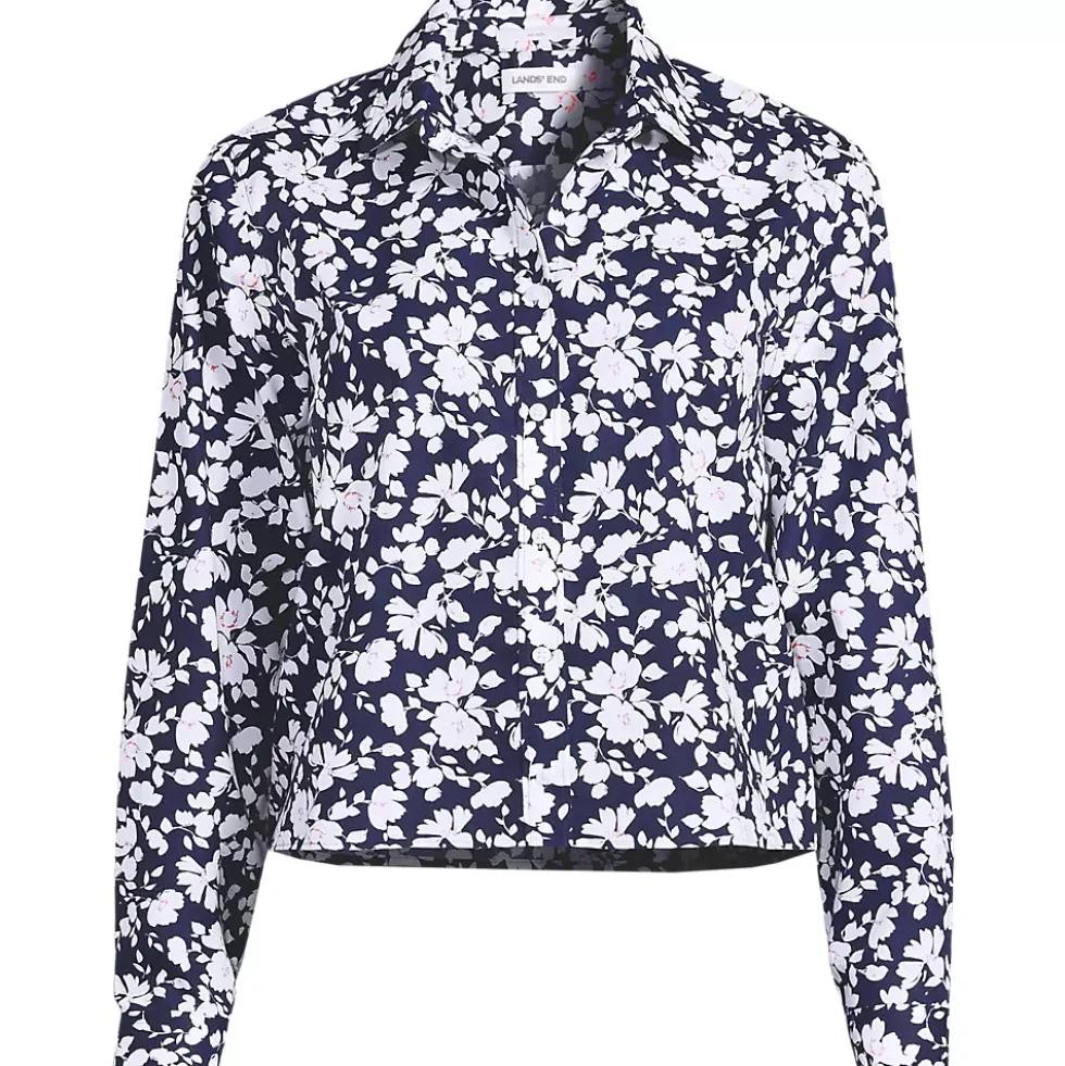 Women's No Iron Boxy Cropped Shirt