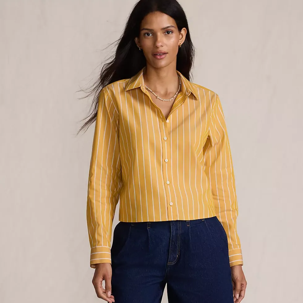 Women's No Iron Boxy Cropped Shirt